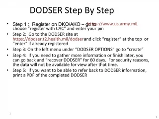 DODSER Step By Step - slide 1
