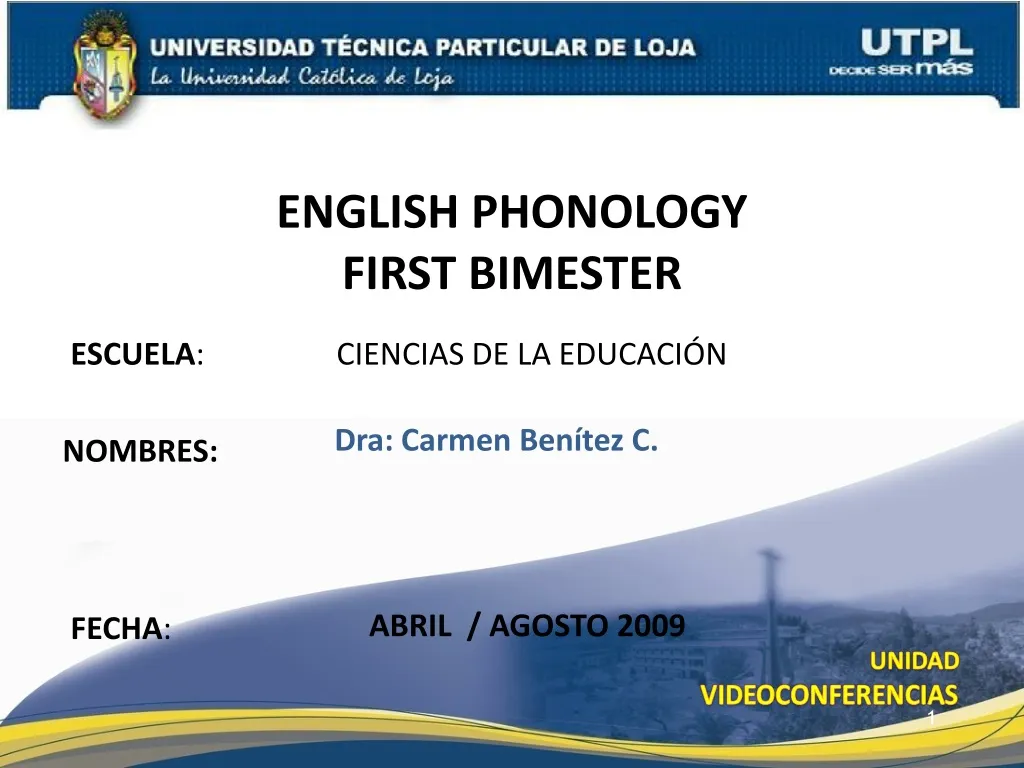 english phonology first bimester