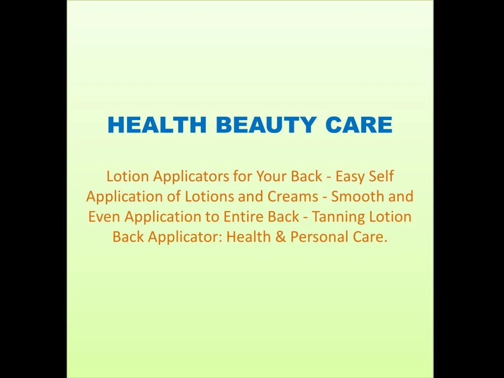 health beauty care