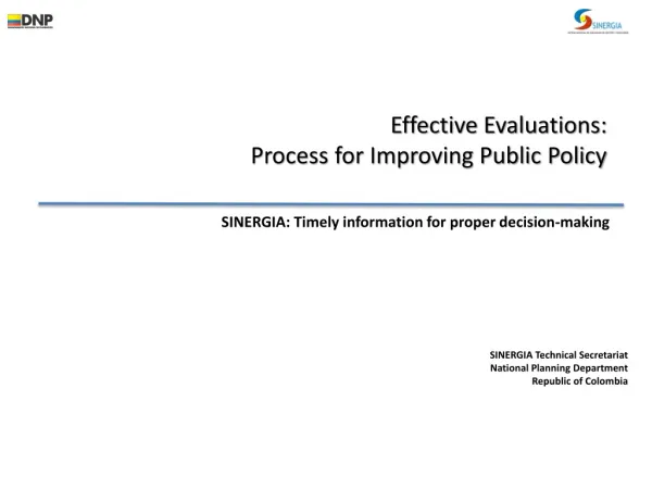 Effective Evaluations: Process for Improving Public Policy