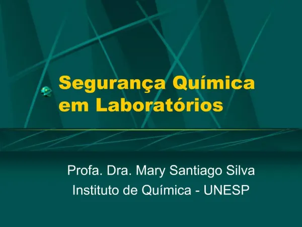 Seguran a Qu mica em Laborat rios