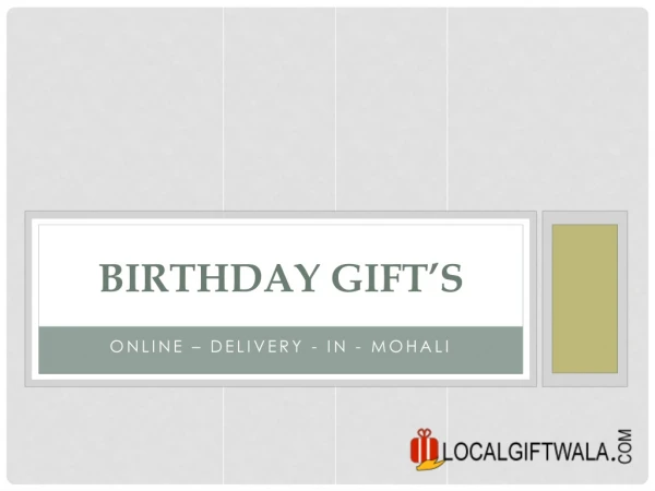 Online Birthday Gifts in Mohali