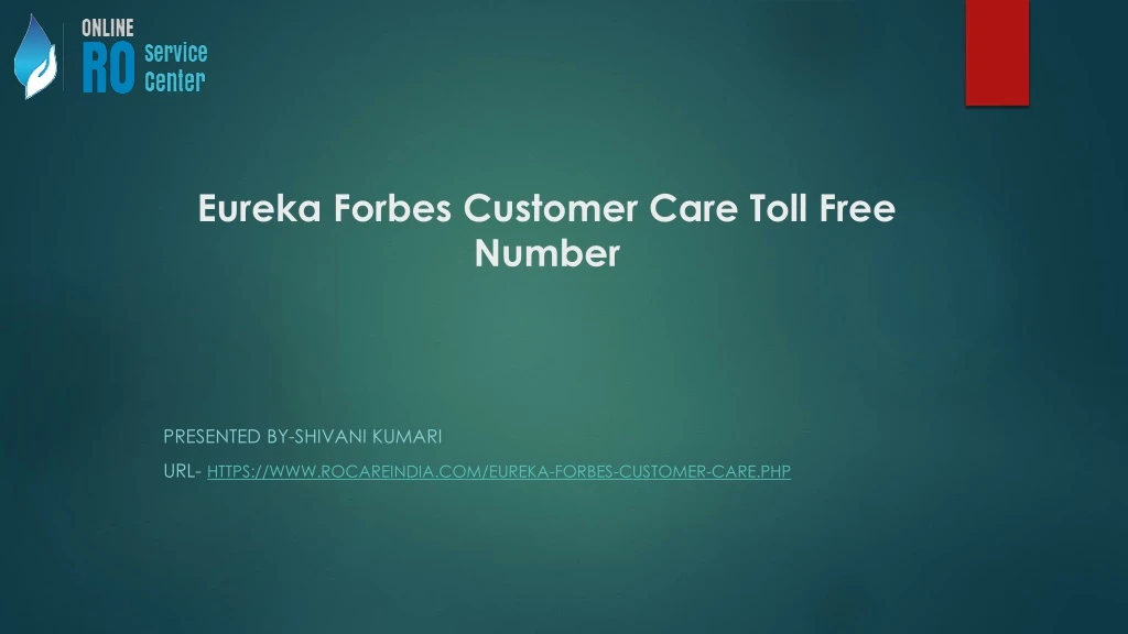 eureka forbes customer care toll free number