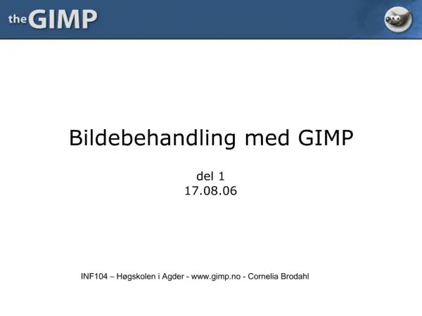 Bildebehandling med GIMP