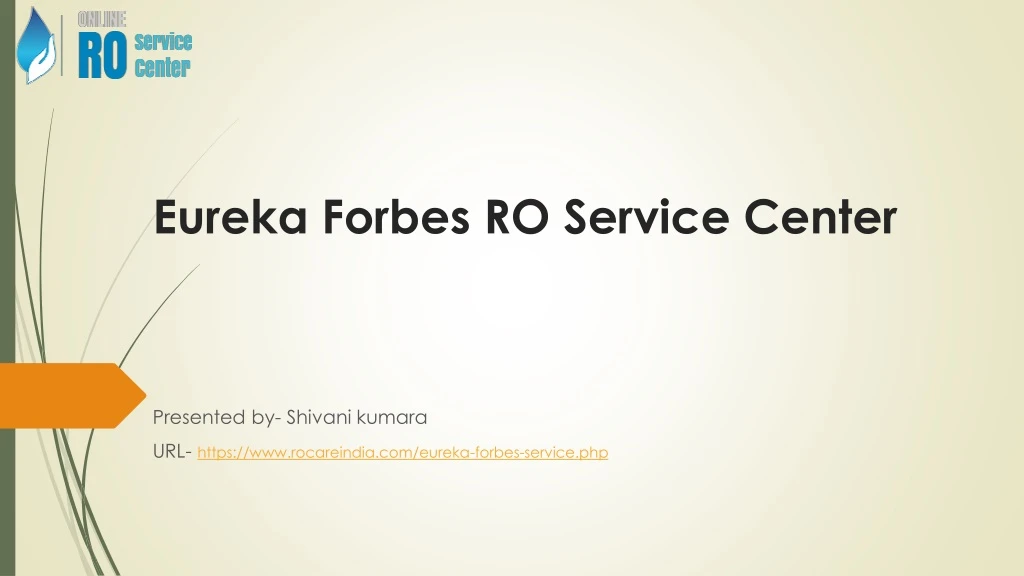 eureka forbes ro service center