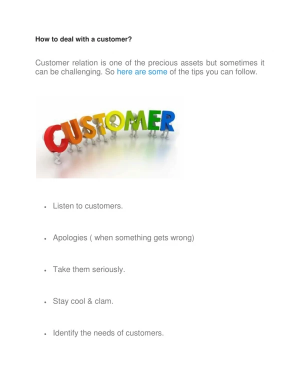 How to deal with a customer?
