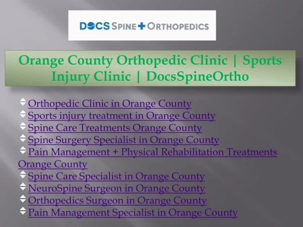 Sports injury treatment in Orange County