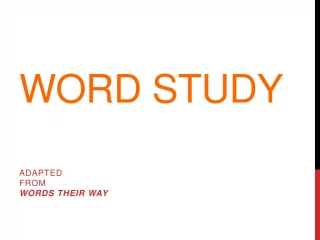 WORD STUDY - slide 1