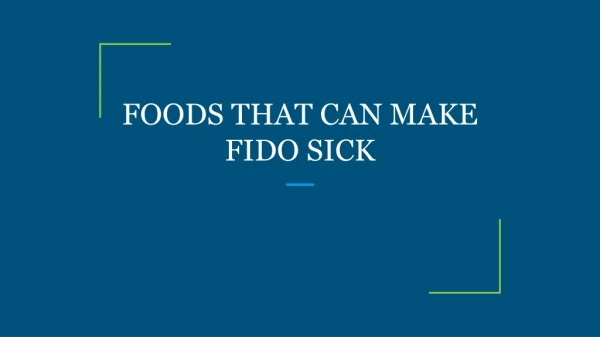 FOODS THAT CAN MAKE FIDO SICK