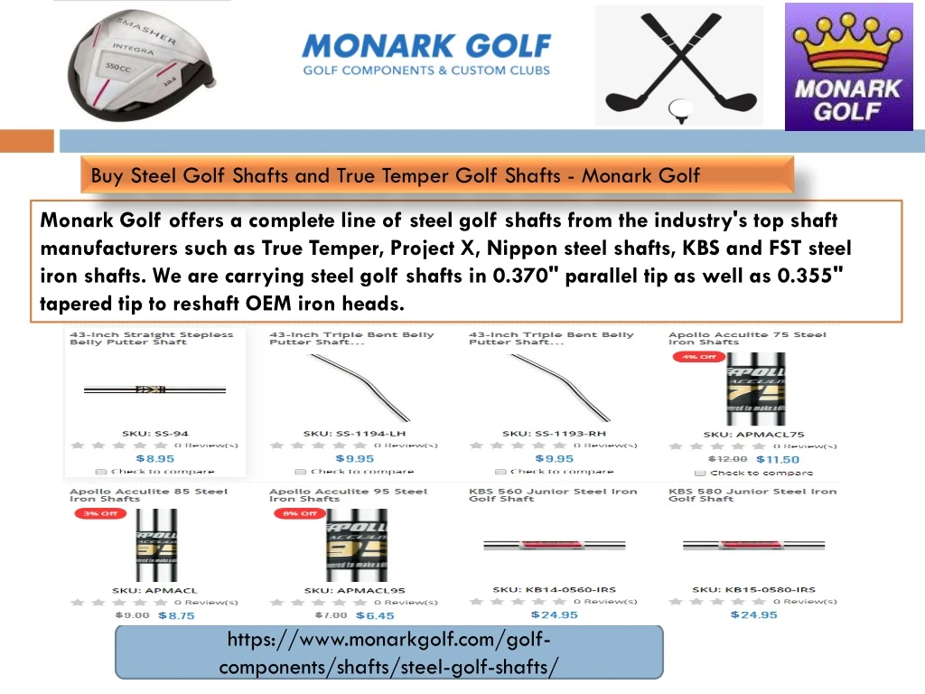 buy steel golf shafts and true temper golf shafts