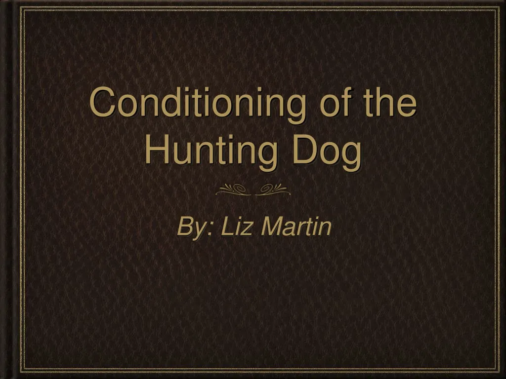 conditioning of the hunting dog