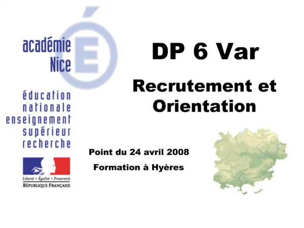 DP 6 Var Recrutement et Orientation