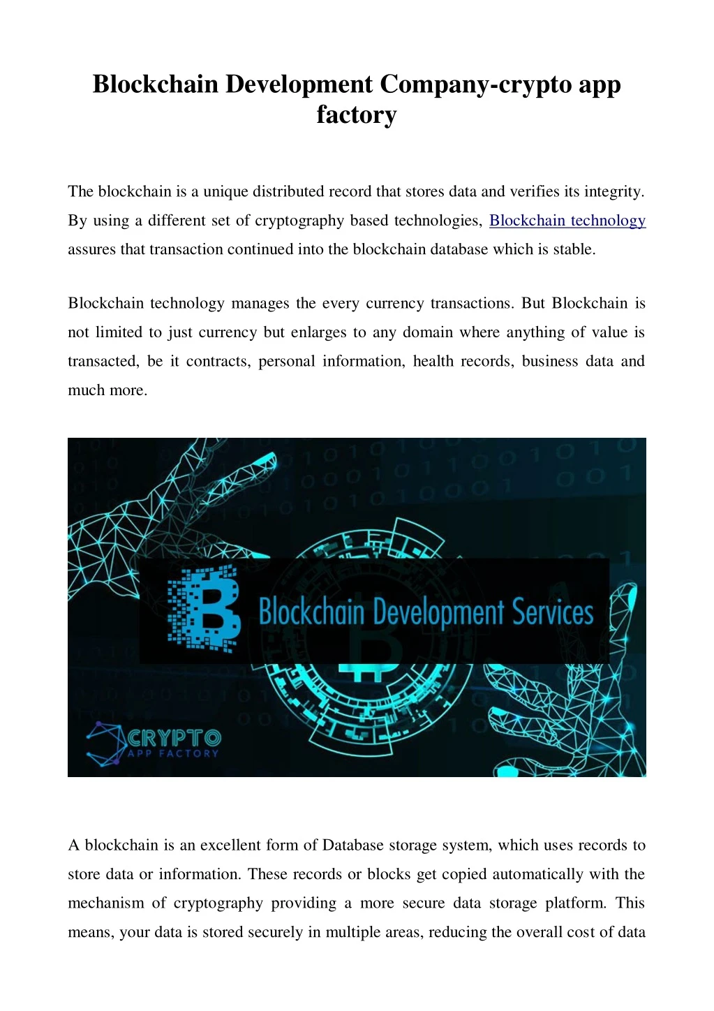 blockchain development company crypto app factory