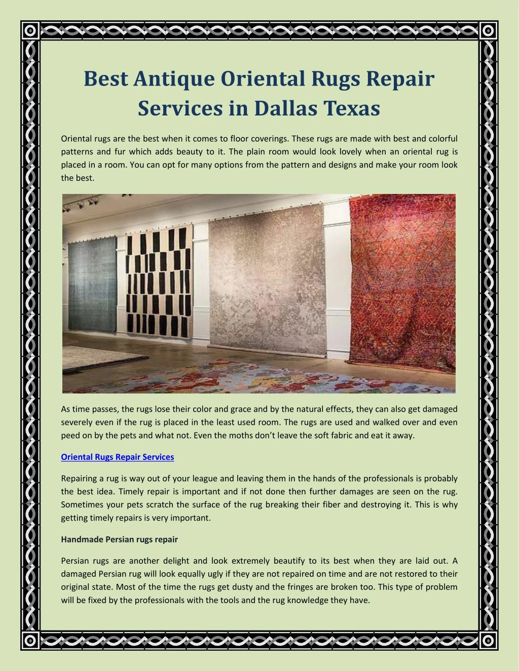 best antique oriental rugs repair services