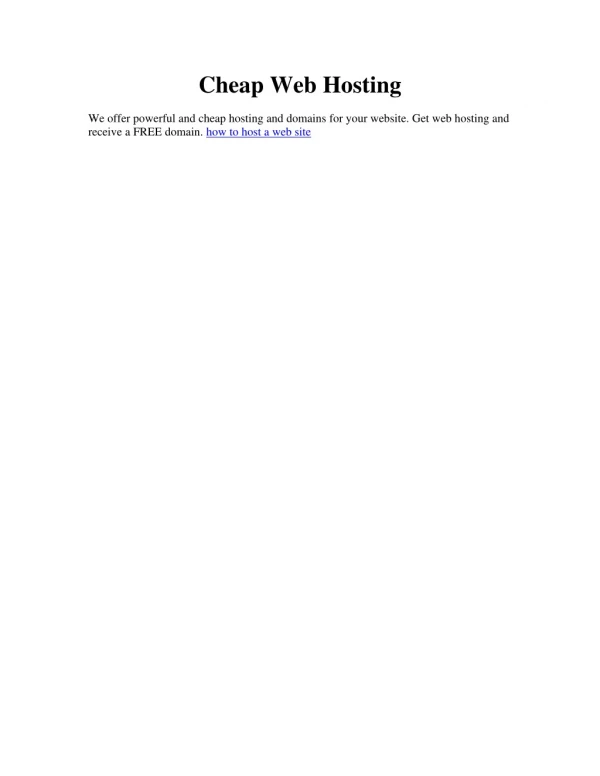 cheap web hosting