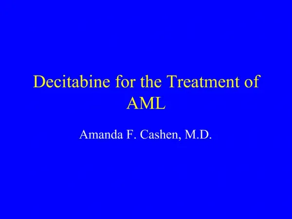 Decitabine for the Treatment of AML