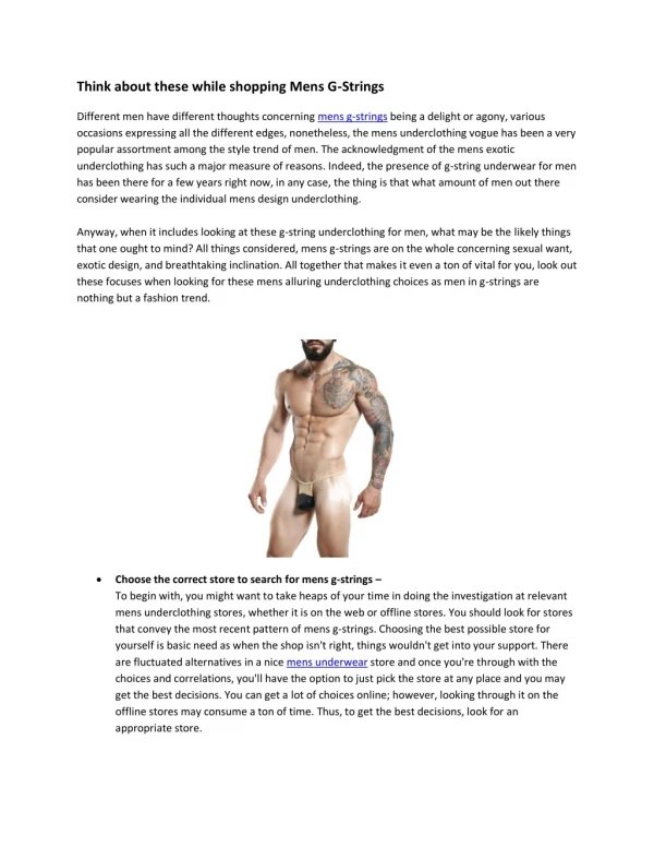 think about these while shopping mens g strings