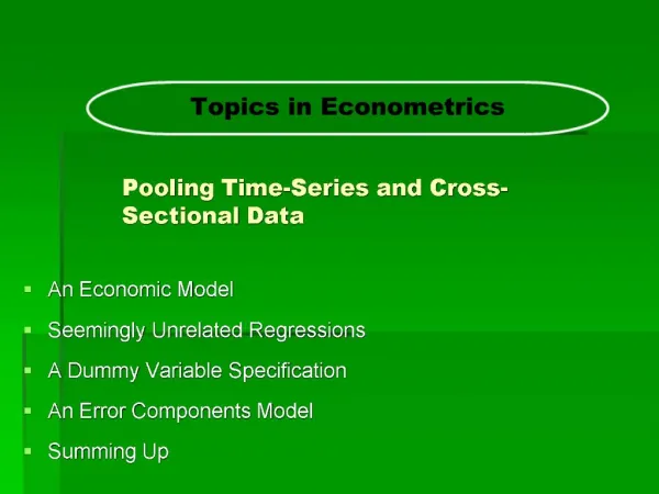 Pooling Time-Series and Cross-Sectional Data