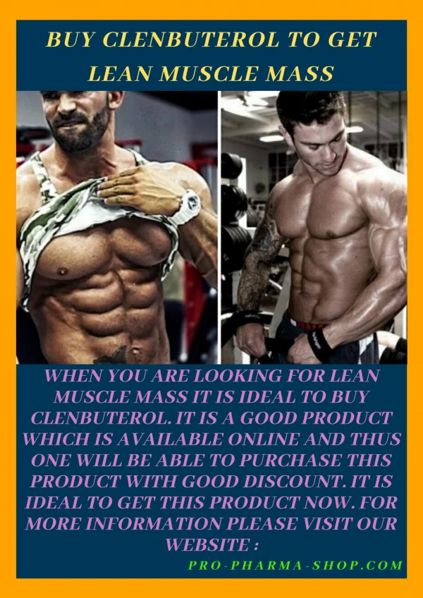 Buy Clenbuterol To Get Lean Muscle Mass