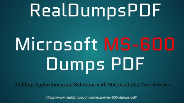 Microsoft MS-600 Exam Dumps : Quick Way To Pass MS-600 Exam