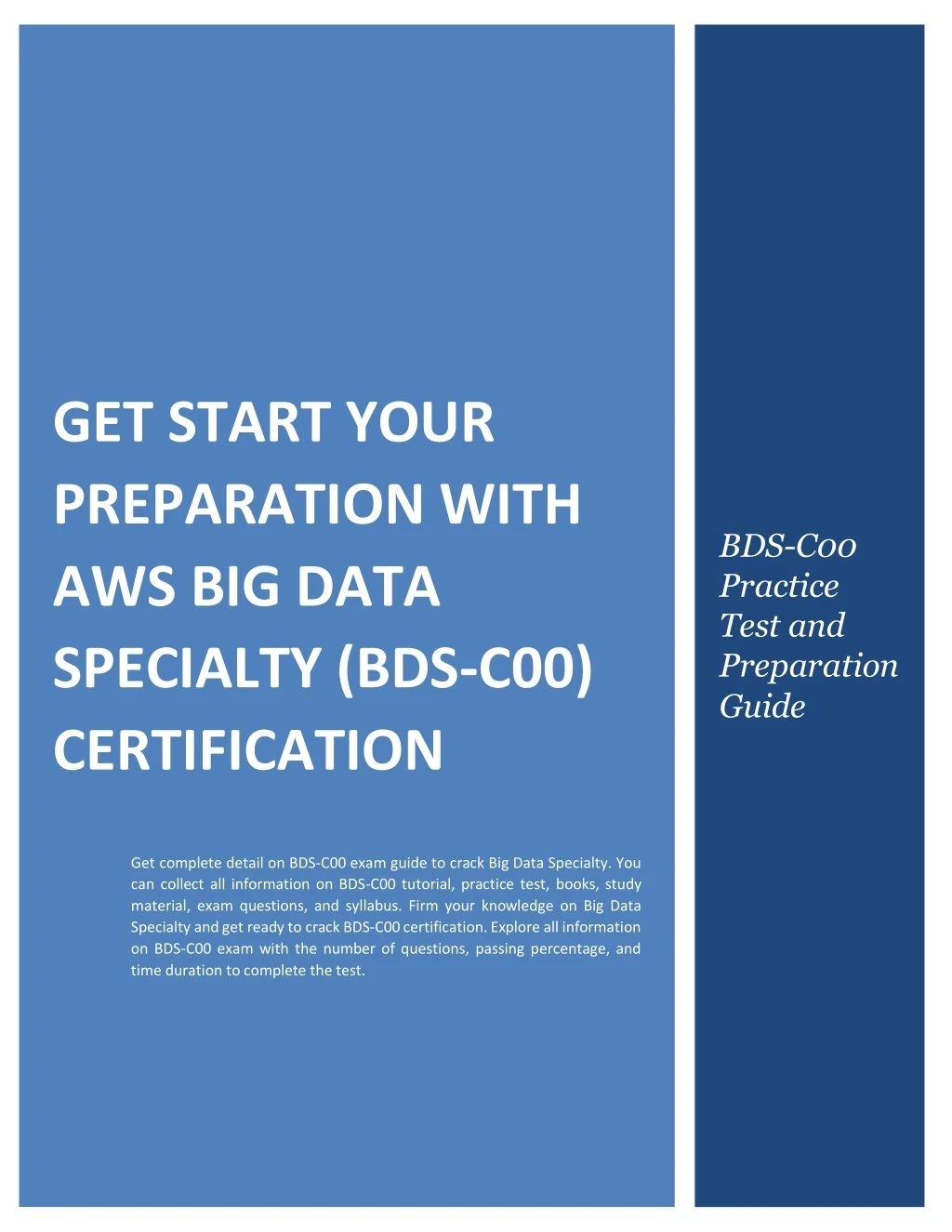get start your preparation with aws big data