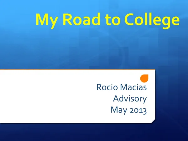 My Road to College
