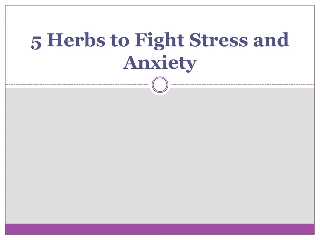 5 herbs to fight stress and anxiety