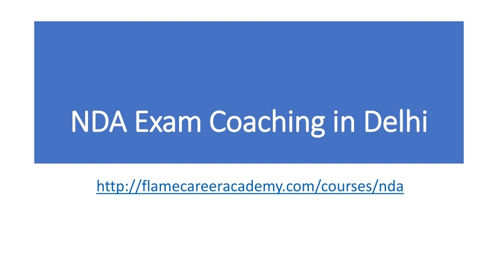 nda exam coaching in delhi