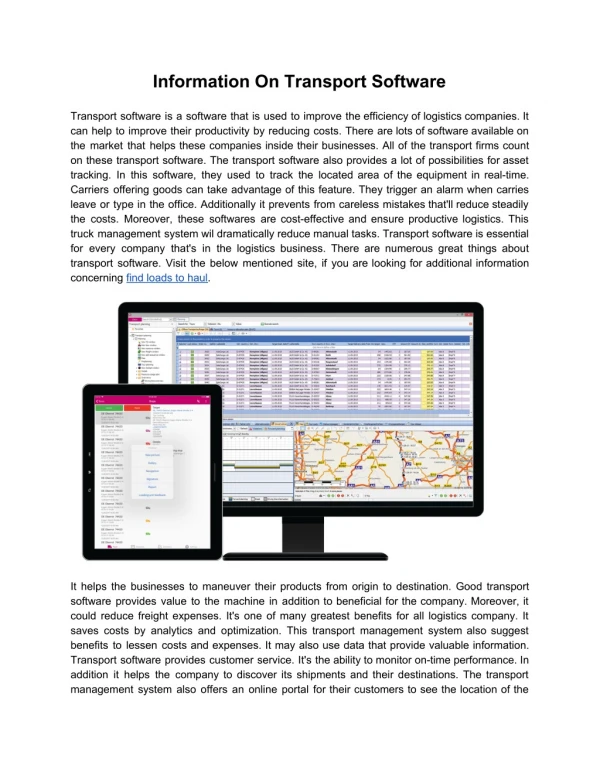 Information On Transport Software