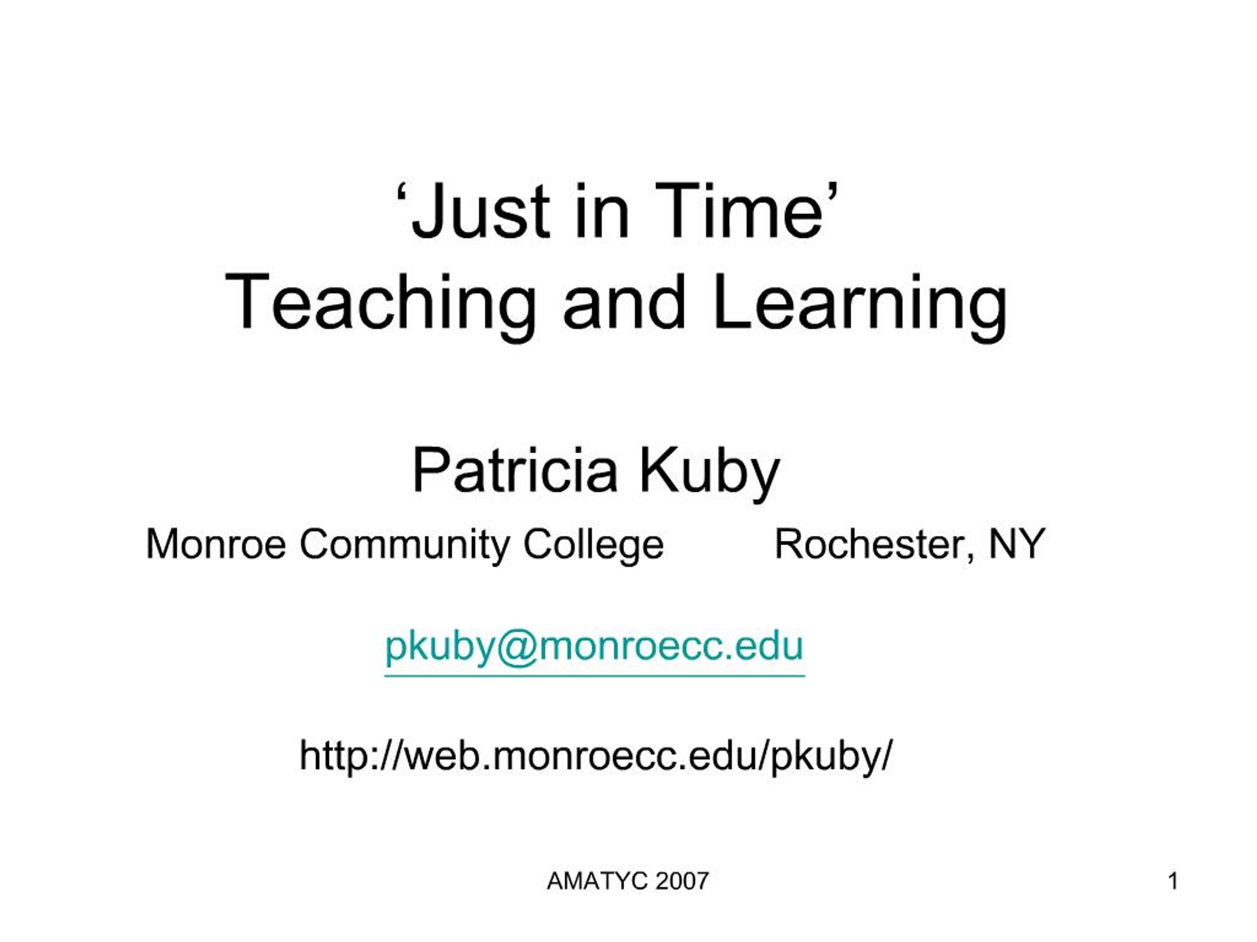 PPT - Just in Time Teaching and Learning PowerPoint Presentation, free ...