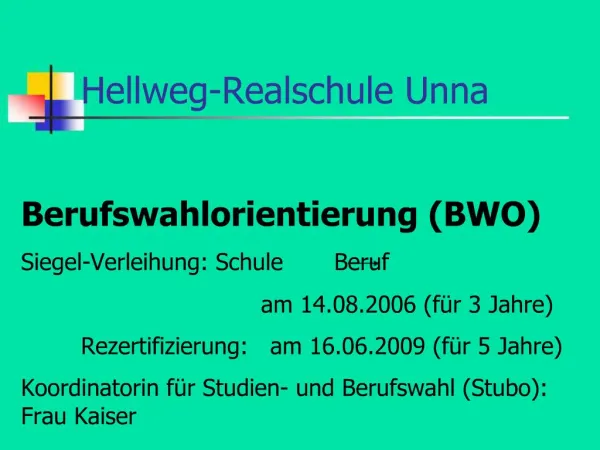 Hellweg-Realschule Unna