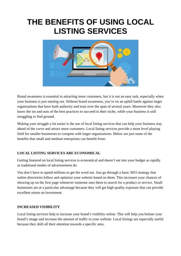 the benefits of using local listing services