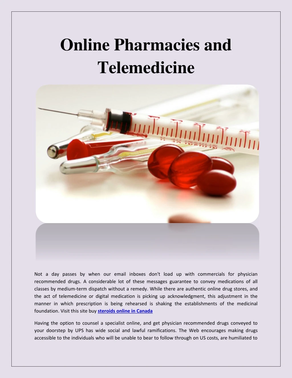 online pharmacies and telemedicine