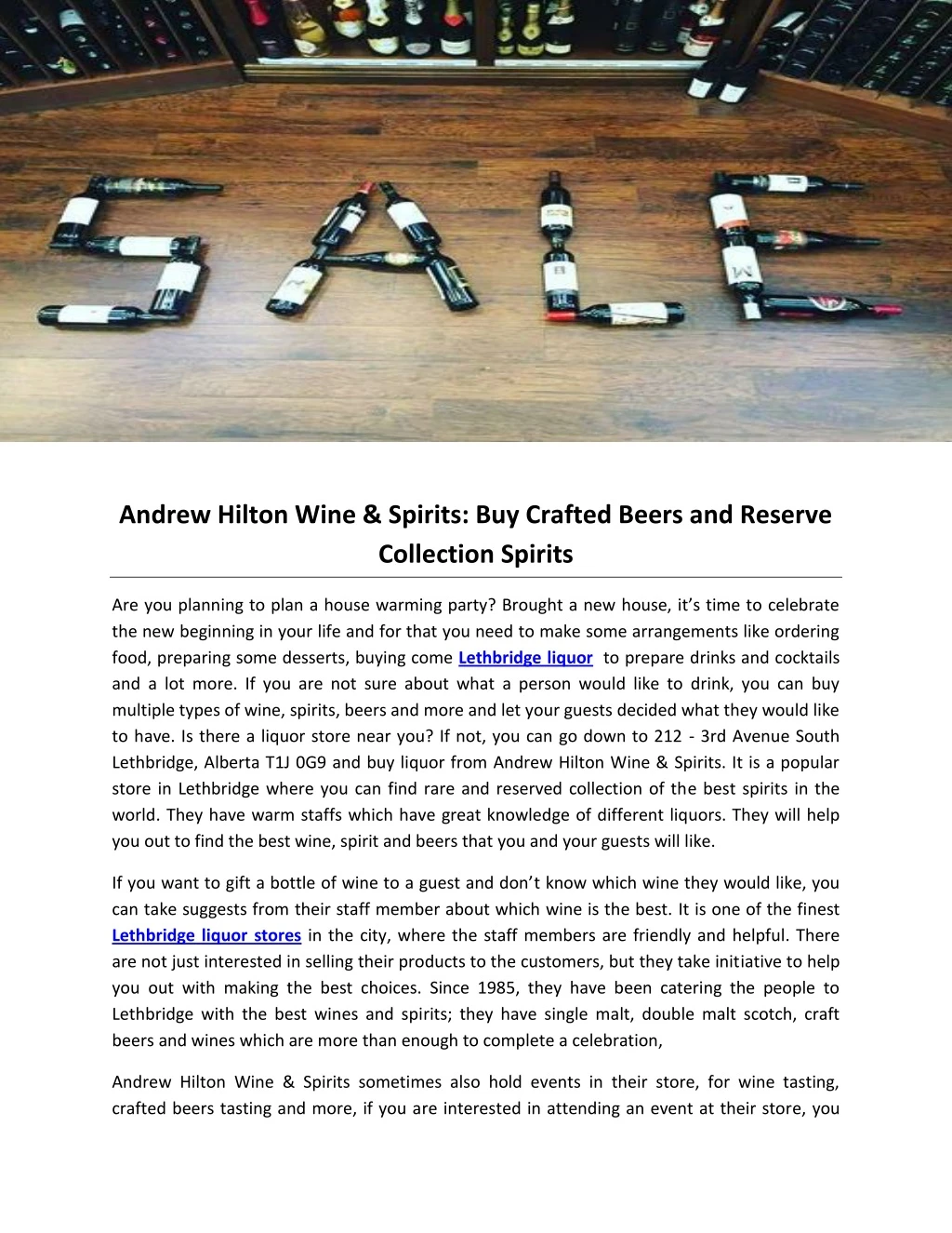 andrew hilton wine spirits buy crafted beers