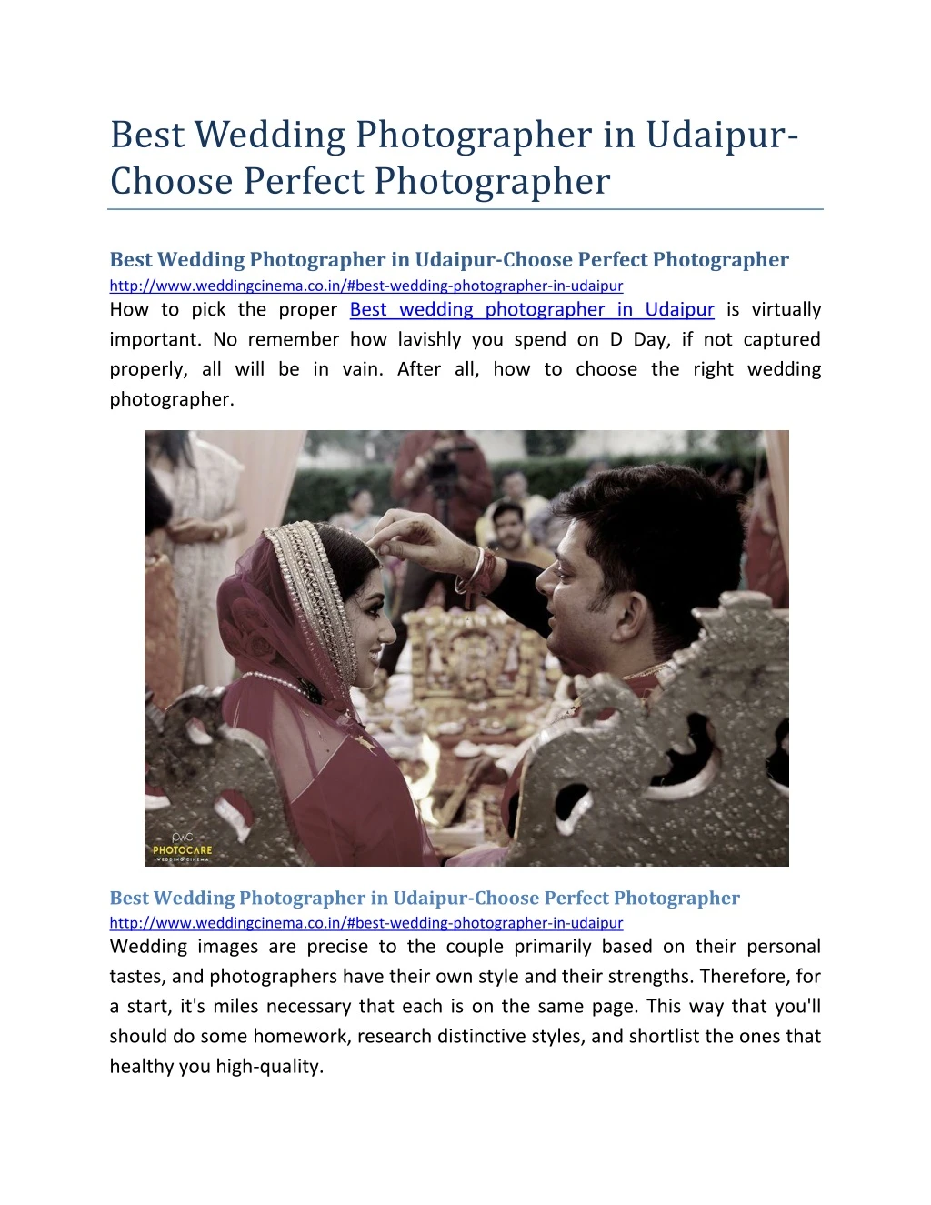 best wedding photographer in udaipur choose