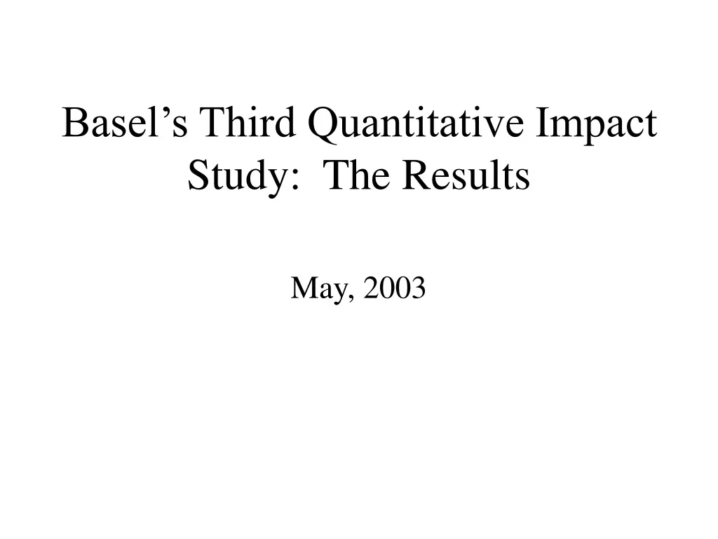 basel s third quantitative impact study the results