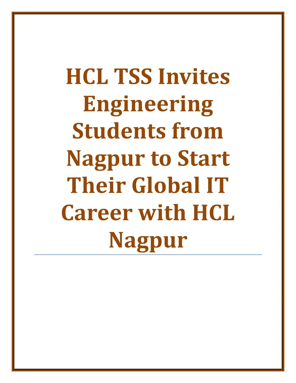 hcl tss invites engineering students from nagpur