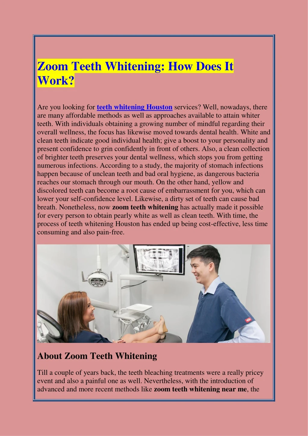 zoom teeth whitening how does it work