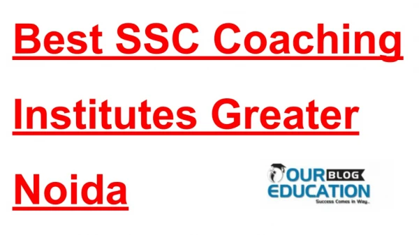 Best SSC Coaching in Greater Noida