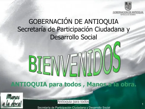 GOBERNACI N DE ANTIOQUIA Secretar a de Participaci n Ciudadana y Desarrollo Social