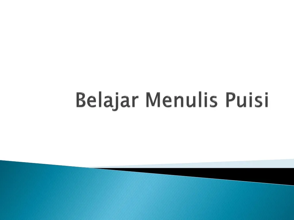 belajar menulis puisi