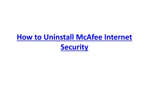 how to uninstall mcafee internet security