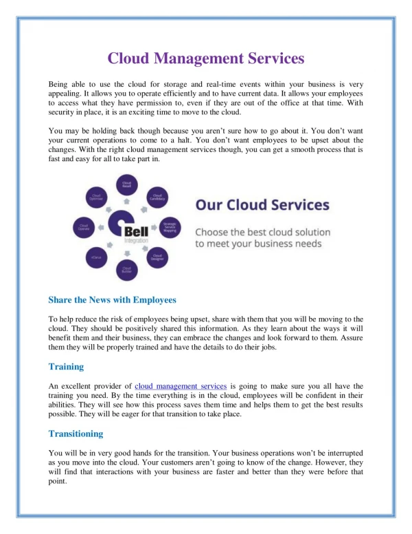 cloud management services