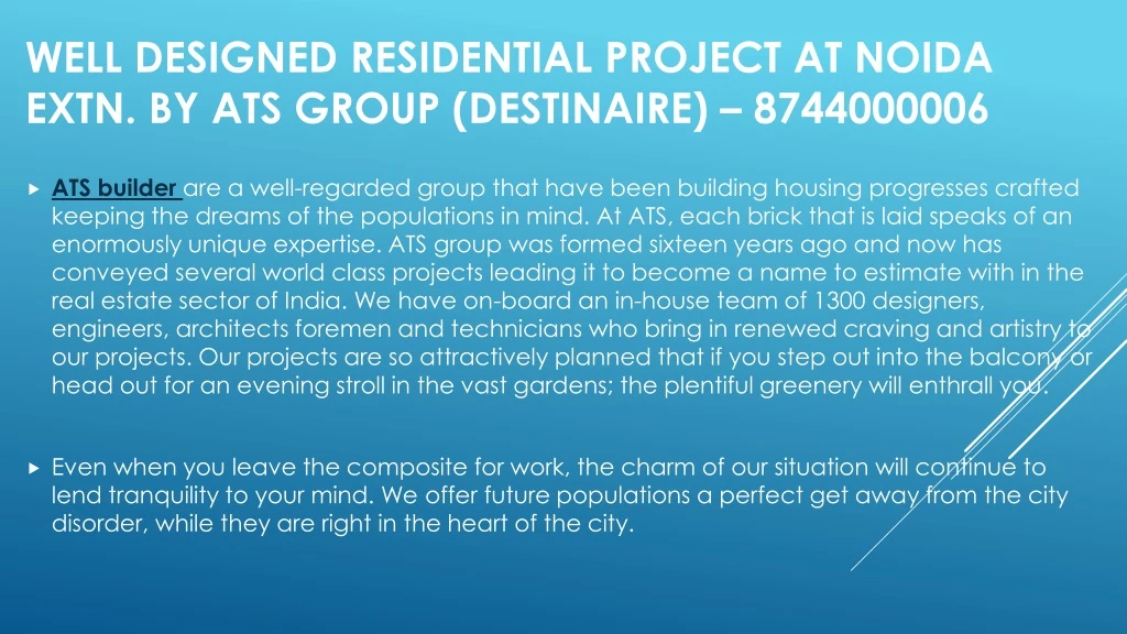 well designed residential project at noida extn by ats group destinaire 8744000006
