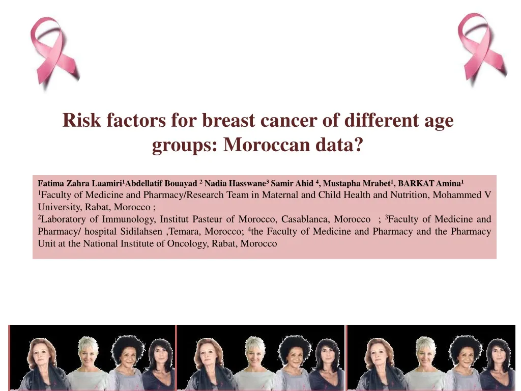 risk factors for breast cancer of different age groups moroccan data