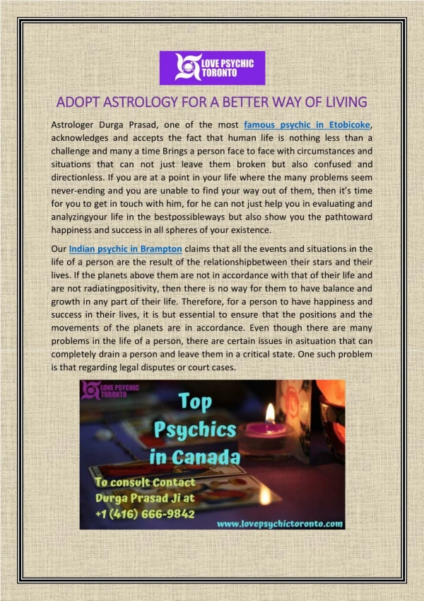 ADOPT ASTROLOGY FOR A BETTER WAY OF LIVING
