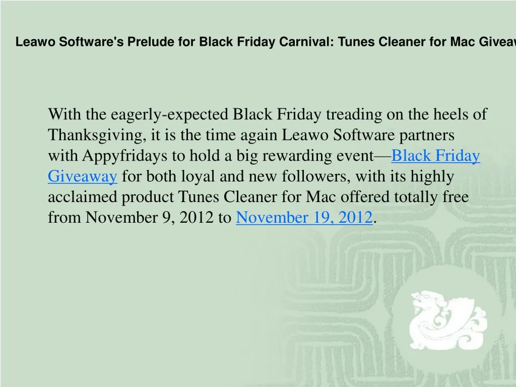 leawo software s prelude for black friday