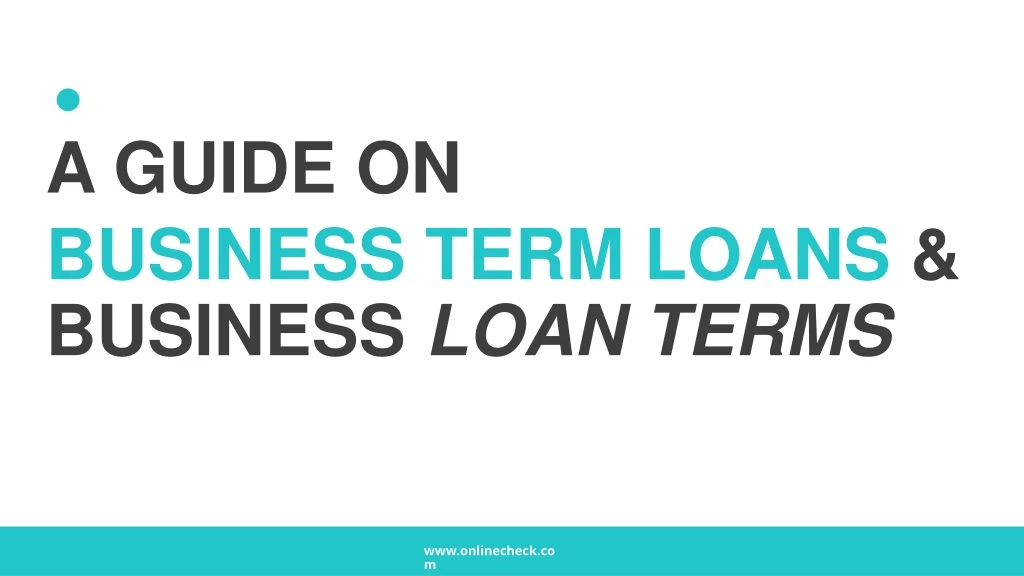 a guide on business term loans business loan terms