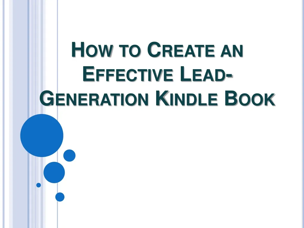 how to create an effective lead generation kindle book