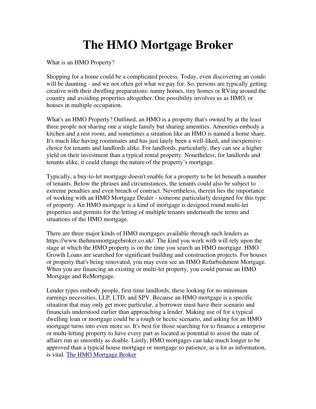 the hmo mortgage broker
